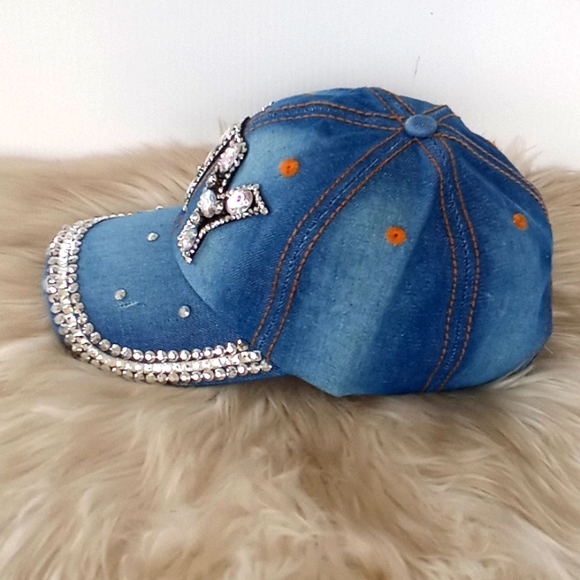 NY Bling 💎 Denim Baseball Cap - Picture 3 of 12